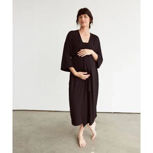 STORQ Labor and Delivery Robe Postpartum Black Size 2 Xs/S Modal Loungewear